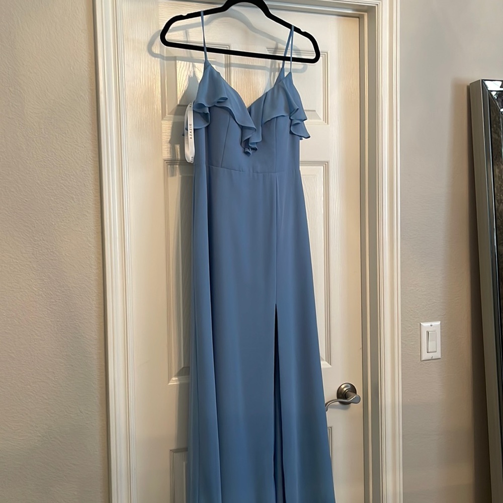 Azazie Blue long dress - Natalia